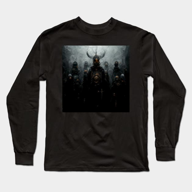 The Dark Army of the Vikings | Black and Gold Long Sleeve T-Shirt by Classical